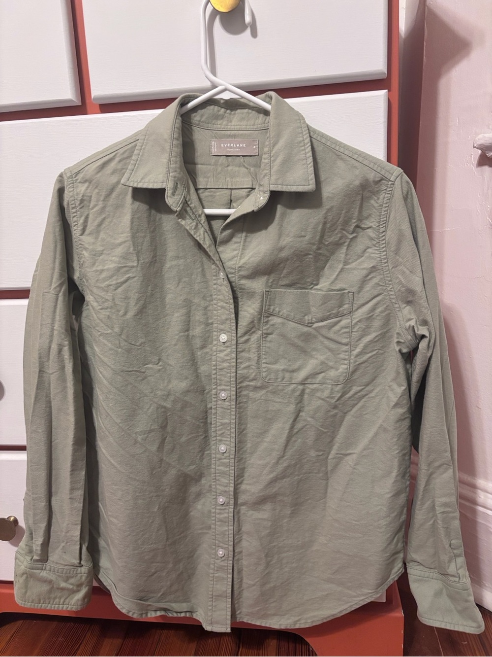 Everlane Light Olive Organic Cotton Button-Up Shirt - Picture 2 of 5